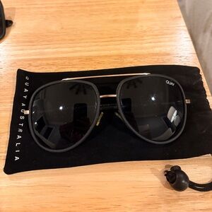 Quay Black Aviator Sunglasses